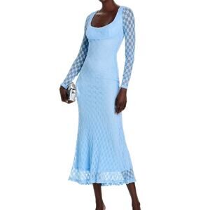 Bardot Light Blue Lace Midi Dress